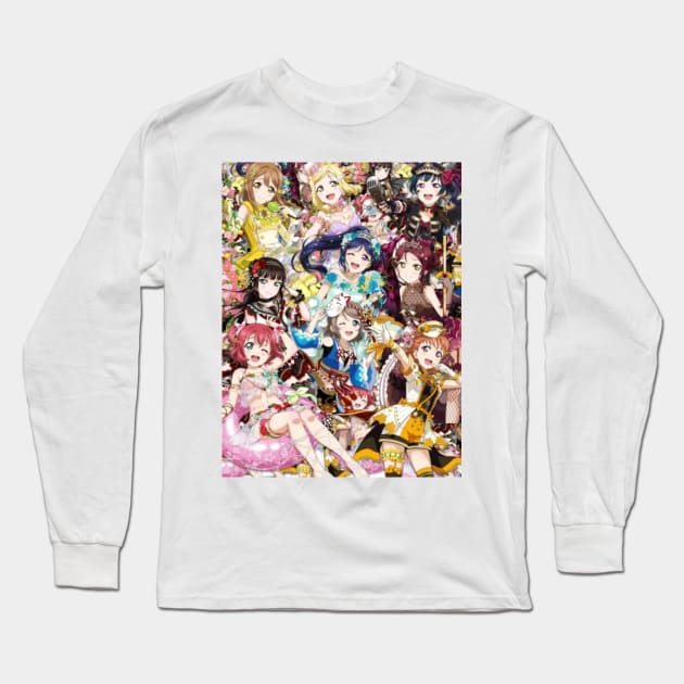 Love Live Sunshine Aqours Collage Long Sleeve T-Shirt by lucakusa